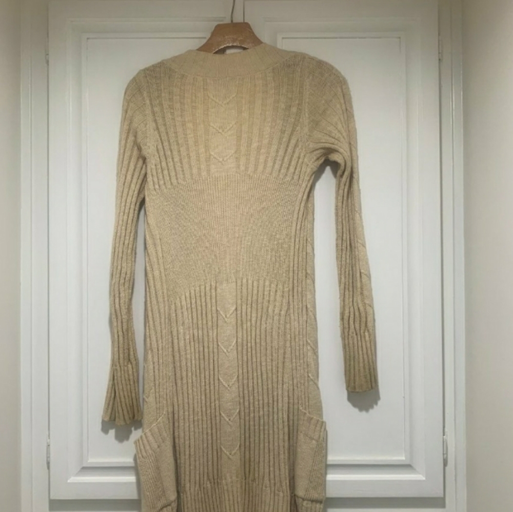 James Perse Long Cardigan in Cream - Picture 2 of 4